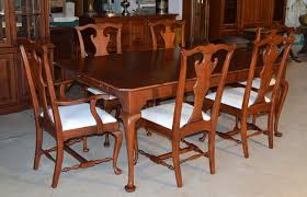 Codes (8 days ago) bistro & pub style dining table sets.what classifies a pub dining table or bistro style dining set is the height of the table as well as the chairs and stools. Set 6 Lexington Bob Timberlake Queen Anne Style Cherry Dining Chairs Clean Neutral Upholstery Two Art Antiques Collectibles Online Auctions Proxibid