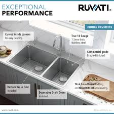 957 kitchen sink drain assembly products are offered for sale by suppliers on alibaba.com. 33 X 22 Inch Drop In Topmount Kitchen Sink 16 Gauge Stainless Steel 70 30 Double Bowl Ruvati Usa