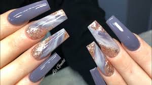 Alternative to acrylic nails do exist though acrylic nails are the best nail enhancements you can get. Long Mauve And Rose Gold Acrylic Nails Youtube