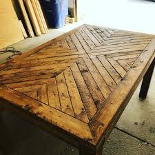 Mirrored Chevron Table Etsy Wood Table Diy Diy Farmhouse Table Chevron Table