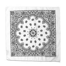 Black And White Paisley Bandana White Paisley Bandana With Images Paisley Women S Bandanas Bandana