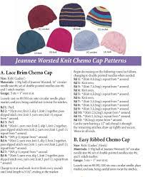 New Jeannie Worsted Chemo Cap Patterns Chemocaps Chemo Caps Pattern Cancer Caps Pattern Cap Patterns