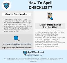 How To Spell Checklist And How To Misspell It Too Spellcheck Net