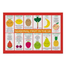 Seasonal Food Chart Posters Prints Zazzle Uk