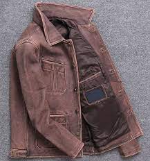 Linailin New Retro Mens Cowhide Jacket Jackets Men S Leather Jacket Mens Fashion