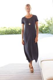 Feel Good Dresses Meet Relaxed Style Featuring J Jill S Pure Jill Tencel Soft Knit Dipped Hem Dress Everyday Casual Outfits Clothes For Women Tencel Dress