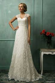 Elegant Vintage Lace Sweetheart Cap Sleeve V Neck A Line Empire Wedding Dress Lace Wedding Dress Vintage Lace Weddings Empire Wedding Dress
