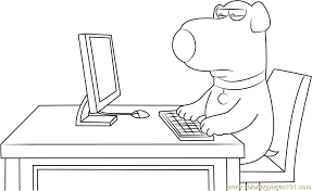 Download the free online pdf file from your phone, tablet, laptop or desktop computer. Brian Griffin Working On Computer Coloring Page For Kids Free Brian Griffin Printable Coloring Pages Online For Kids Coloringpages101 Com Coloring Pages For Kids