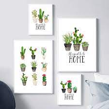 Set de 3 cuadros en lienzos rústicos, el cactus y el cocotero y las flores. Cuadro Sobre Lienzo Para Pared De Plantas Verdes Carteles Minimalistas Nordicos Con Cita Para El Hogar Poster De Cactus Para Pared Cuadros De Arte Moderno Para Decoracion Del Hogar Yx143 Pintura Y Caligrafia