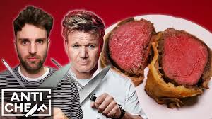 Beef tenderloin fillet, coated with mustard, mushroom duxelles, ham, wrapped in puff pastry and baked. I Made Gordon Ramsay S Beef Wellington Youtube
