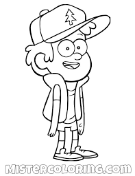 Dipper Pines Standing Posing Gravity Falls Coloring Page Desenhos A Lapis Faceis Desenhos Animados Para Desenhar Desenhos A Lapis Da Disney