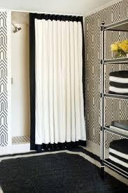 Black And White Bathroom Window Curtains 10 Gorgeous Black And White Bathrooms White Shower Curtain Bathroom Shower Design White Curtains