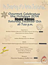 Holiday open house party menu. White Christmas Dinner Party Inspirational Details