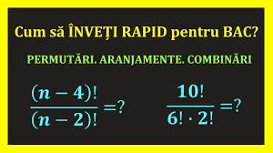 Daca aveti nevoie de teste de matematica pentru bacalaureatul 2012 la matematica: Cum Sa Iei Bacul La Matematica Combinari Aranjamente Invata Matematica Usor Meditatii Online Youtube