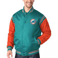 The extensive collections from certified dolphin jacket wholesalers and distributors enable you to get dolphin jacket for virtually any event and occasion. Aqua Orange Miami Dolphins Satin Varsity Jacket Jackets Maker