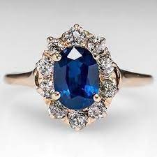 Victorian Sapphire Engagement Ring W Diamond Halo 14k Gold 1900 S 1 Vintage Engagement Rings Sapphire 14k White Gold Diamond Engagement Ring Vintage Sapphire