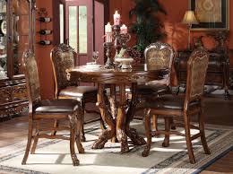 Round counter height dining table set. Acme Dresden 5 Pc Round Counter Height Dining Table Set In Brown Cherry Oak By Dining Rooms Outlet