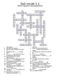 Avancemos 2 Unit 1 Crosswords Crossword Vocab Vocabulary