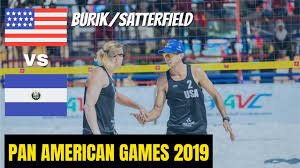 2019 Pan Am Games Beach Volleyball Usa Burik Satterfield Vs El Salvador Escobar Vargas Youtube