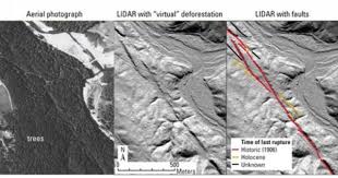 This Figure Shows How Lidar Can Help Reveal Active Faults Left A Regular Aerial Photograph Of An Area Of Trees Obs Aerial Photograph San Andreas Fault Image