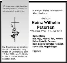 Gedenkkerzen von Heinz Wilhelm Petersen