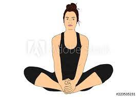 The butterfly pose places good stress on the connective tissues of the groin, which. Butterfly Pose Yoga Stock Vektorgrafik Adobe Stock