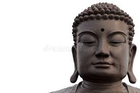 Buddha Cara Head Mirando La Sabiduría Luz Calma Paz Al Estilo De Vida  Nirvana En El Concepto De Religión Asiática Foto de archivo