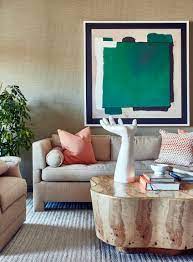 Close Up Of The Coffee Table And Sleeper Sofa In The Den Area Practical Magic Toledo Geller Practical Magic Space Decor Retro Modern