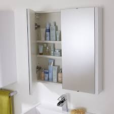 Beveled mirror glass will add light to any bath. Milano Ren White Modern Wall Hung Bathroom Mirrored Cabinet 650mm X 600mm
