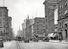 New York Circa 1912 Fifth Avenue Near 42nd Street Check Out The Double Decker Buses And The Curiously Named Bureau Nyc History New York Vintage New York