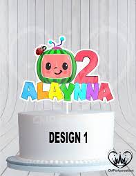 There are three (3) options of cake topper designs to be chosen. Cocomelon Cake Topper Birthday Party Cmpartycreations