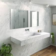 Iniziamo da un esempio di bagno realizzato in marmo di carrara, uno dei più richiesti e conosciuti in tutto il mondo. Carrara Marmor Waschbecken Carrara C1 Riluxa Wand Rechteckig Marmor