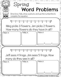 Spring Kindergarten Worksheets Planning Playtime Addition Words Word Problems Kindergarten Math Word Problems
