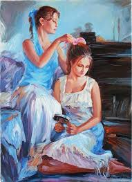 Impressionism Mother Daughter Painting Google Search Painting Mother Daughter Art Beautiful Oil Paintings