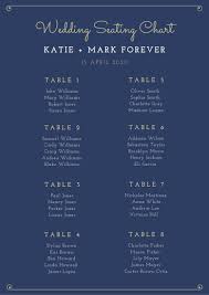Blue And Gold Modern Elegant Seating Chart Templates By Canva