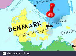 Dänemark | hauptmerkmale von : Politische Landkarte Danemark Mit Der Hauptstadt Kopenhagen Und Nachbarlandern Konigreich Skandinavischen Und Nordischen Landern Europas Stockfotografie Alamy