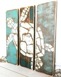 Coastal Ocean And Beach Paintings On Wood For A Rustic Unique Look Decor Coastal Decor Home Decor