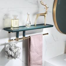 Ein marktplatz mit mehr als 400. Soild Messing Holz Bad Regal Seife Kosmetische Dusche Shampoo Regal Mit Handtuch Bar Organizer Rack Halter Wand Montiert 40cm Aliexpress