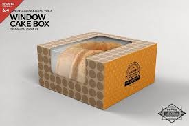 Simple edit with smart layers. Cake Window Box Packaging Mockup Packaging Mockup Cake Boxes Packaging Food Box Packaging