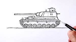 Sketch three rounded triangles for the tail. How To Draw A Tank Easy Ww2 Tank Youtube