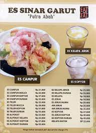 Usaha kuliner dibidang jual aneka minuman khas sinar garut asli ini berdiri sejak tahun 1960an. Menu Es Sinar Garut Putra Abah Gandaria City Gandaria City Gancit Jakarta Selatan Kuliner Traveloka