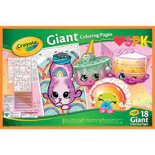Crayola shopkins giant 16 page coloring activity book & 8 pack shopkins crayola crayons. Crayola Shopkins Giant Coloring Pages Gift For Kids 18 Pages Walmart Com Walmart Com