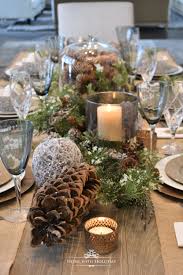 Simple Woodland And Pine Cone Christmas Table Setting Home With Holliday Christmas Table Centerpieces Christmas Table Decorations Centerpiece Christmas Table Setting Centerpieces