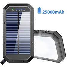 Solar Charger 25000mah Solar Power Bank Portable Panel Charger With 36 Leds And 3 Usb Output Ports External Backup Battery For Camping Outdoor For Ios Android Solar Panel Charger Solar