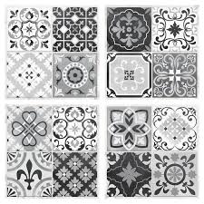 Black And White Spanish Tile Backsplash Spanish Assorted 10 5 X 10 5 Pvc Peel Stick Field Tile In Black White Joss Main Stick On Tiles Stick Tile Backsplash Peel And Stick Tile