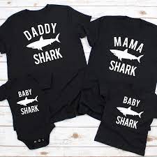 Family matching t shirts funny mommy daughter daddy baby set father son mom tee. Family Shark Set Shirts Cute Matching Shark Shirts Mom Dad Baby T Shirt Newborn Bodysuit Buy At The Price Of 2 99 In Aliexpress Com Imall Com