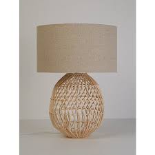 John timberland country cottage table lamps set of 2 antique white candlestick rattan tapered drum shade for living room bedroom. Natural Wicker Table Lamp Home George At Asda