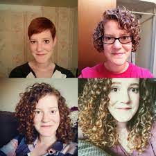 This is said to oxygenize the hair which helps it curl and grow. 3 Years Of Hair Growth Went From A Super Short Pixie To A Bob To Now Long Hair Almost At My Goal Length Grey Curly Hair Hair Inspiration Curly Girl Method