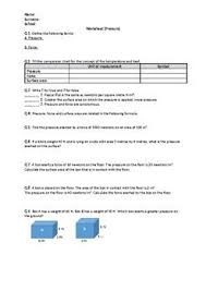 Calculating Pressure And Force Worksheet Distance Learning In 2020 Physical Science Middle School School Worksheets Conceptual Learning