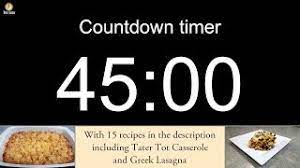 Check spelling or type a new query. 45 Minute Countdown Timer With Alarm Including 15 Recipes Youtube